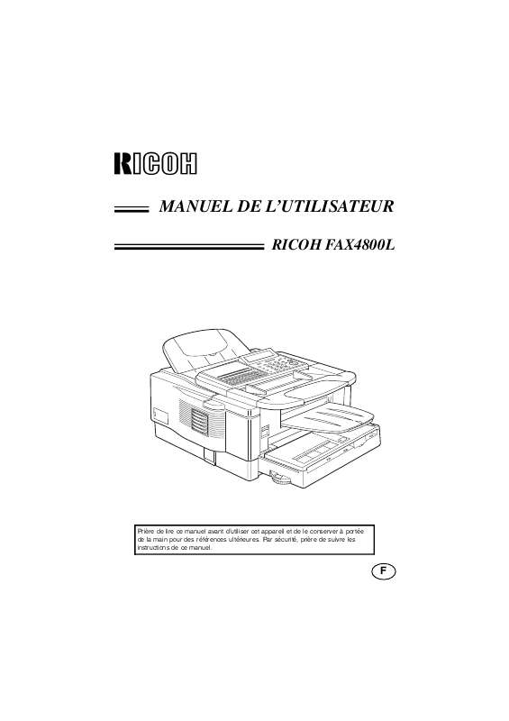 Notice RICOH FAX 4800L photocopieur Trouver une solution à un